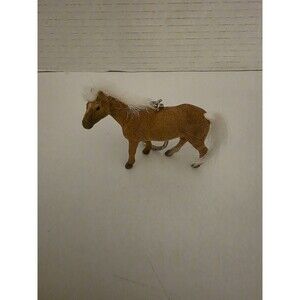 Vintage Flocked Felt Horse Keychain Brown